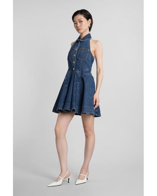 Self-Portrait Blue Mini Dress