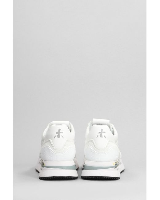 Sneakers Conny in Camoscio e Tessuto Bianco di Premiata in White
