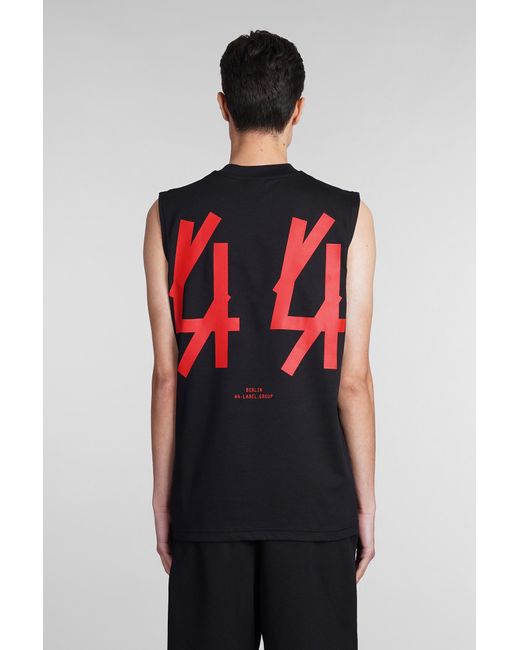44 Label Group Tank Top In Black Cotton for men