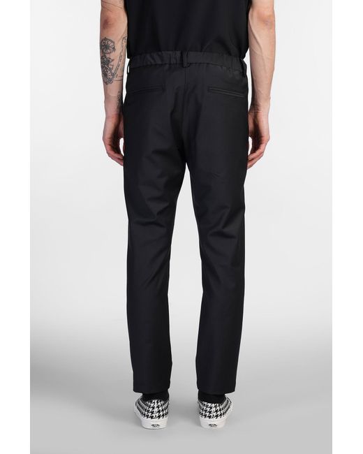 Pantalone in Poliestere Nera di Attachment in Black da Uomo