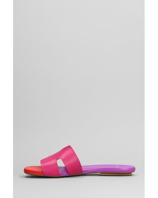 Carrano Pink Flats In Fuxia Leather