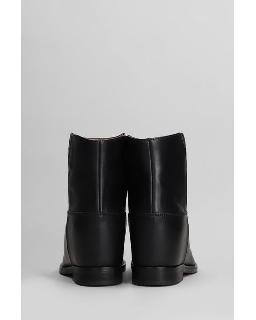 Tronchetto zeppa interna in Pelle Nera di Via Roma 15 in Black