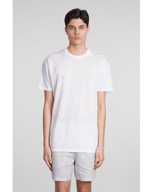 T-Shirt Theo jl in lino Bianco di Holy Caftan in White da Uomo