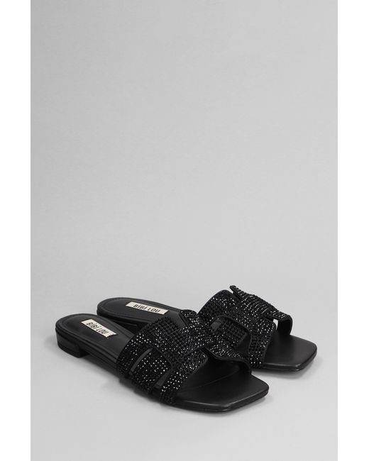Bibi Lou Holly Flats In Black Leather