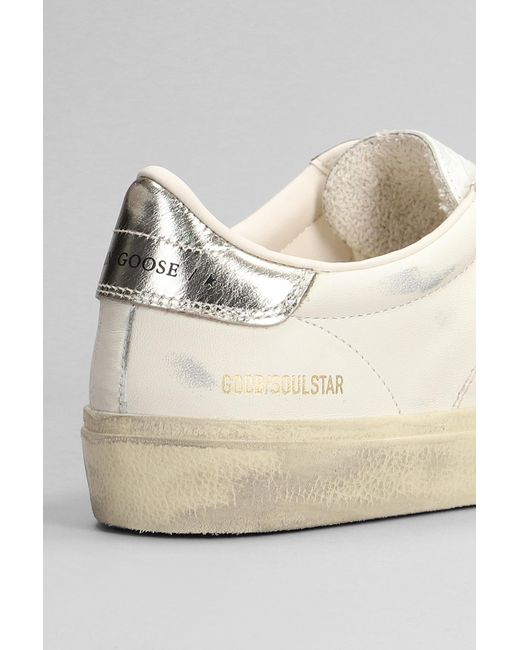 Sneakers Soul Star in Pelle Bianca di Golden Goose Deluxe Brand in White