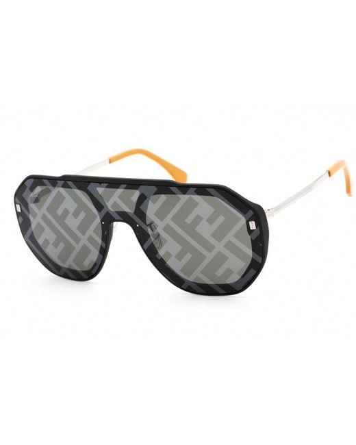 Fendi Fe40006u Sunglasses Matte Black / Silver-décor Mirror in Gray for ...