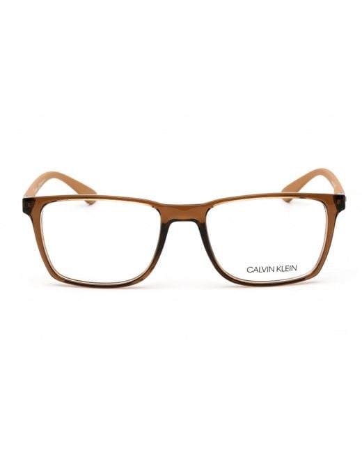 Calvin Klein Ck19573 Eyeglasses Crystal Amber/clear Demo Lens in Brown |  Lyst