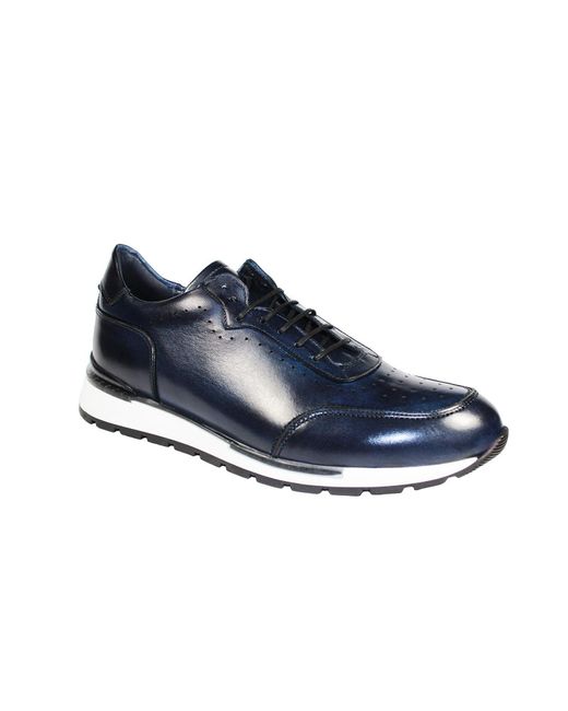 DUCA® Marini Shoes Calf-skin Leather Sneakers (d1046) in Blue for Men ...