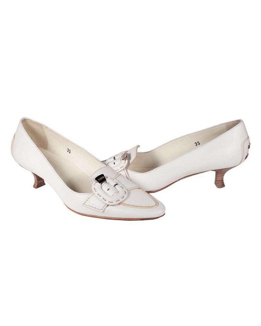 Tod's Designer Shoes For Women Leather Low Heels (tdw12) in White | Lyst UK