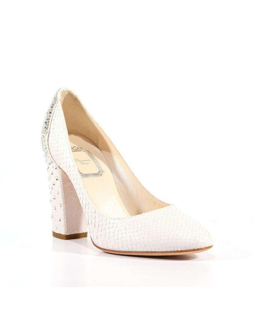 Dior Strassed Designer Shoes Twist Escarpin Cream Heels (cdw40) in White |  Lyst UK