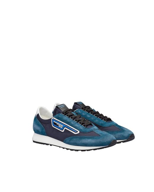 Prada 2eg276-3kuy Shoes Cloudbust Technical Fabric / Suede Leather Casual  Sneakers (prm1016) in Blue for Men | Lyst