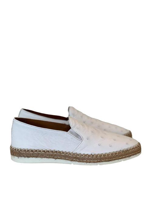 Corrente P0003 San Remo Shoes Genuine Ostrich Leather Fashion Loafers  (crt1353) in White for Men | Lyst