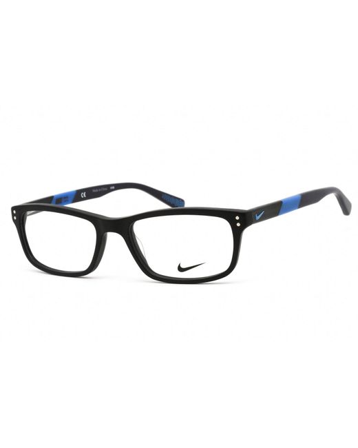 Nike 7237 Eyeglasses Matte Black Photo Blue / Clear Lens | Lyst
