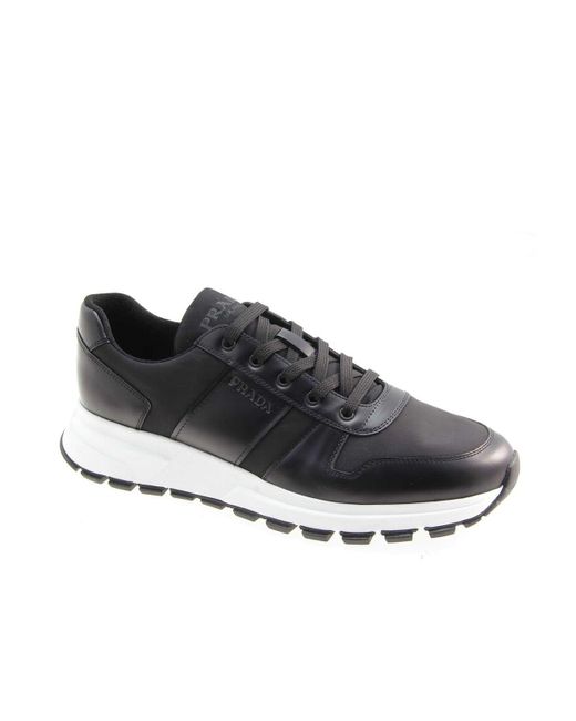 Prada 4ekyu Shoes Fabric / Calf skin Leather Casual Sneakers