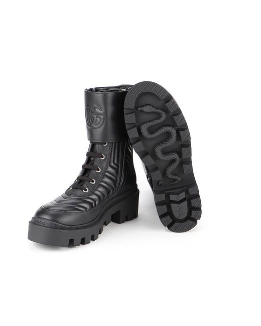 Gucci Shoes 628855 Dh7a0 1000 Boot With Interlocking G Boots (GGW3100) in  Black | Lyst