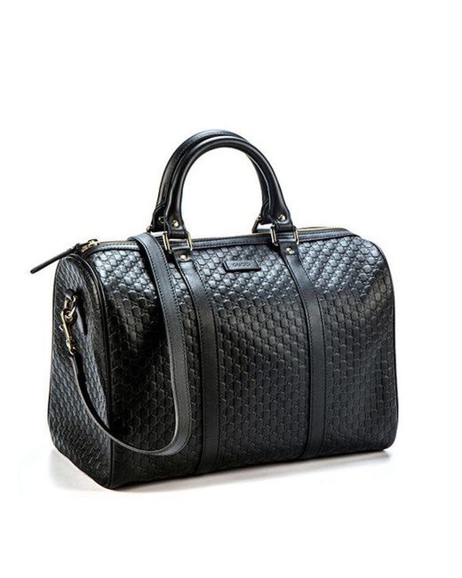 Gucci 449646 000926 GG Boston Microssima Calf-skin Leather Handbag ...