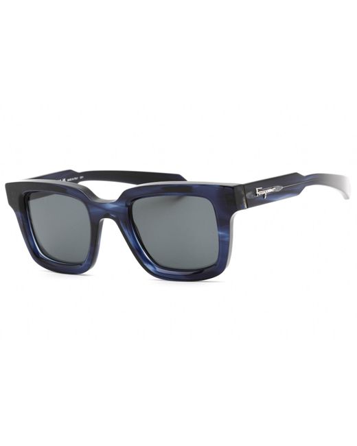Ferragamo Sf1064s Sunglasses Striped Blue / Grey in Black for Men | Lyst