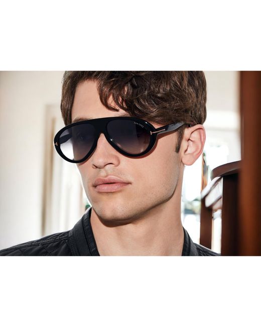 Tom Ford Camillo Ft0988 Sunglasses Shiny Black / Gradient Smoke Unisex |  Lyst