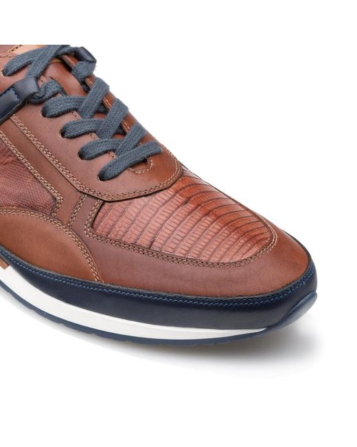 Mezlan Men's Gator Sneakers Blue Designer Fashion Sneaker