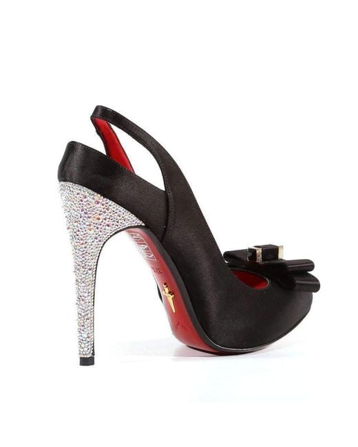 Cesare Paciotti Hand Strass Crystal Satin Peep toe Pumps