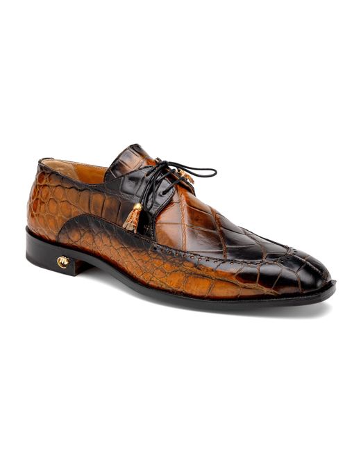 Mauri Dillinger Light Rust and Dirty Gold Ostrich Derby Shoes