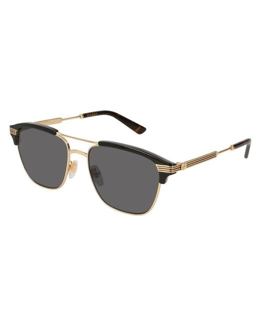 Gucci GG0241S002 Gold & Gray Novelty Sunglasses (s) in Metallic for