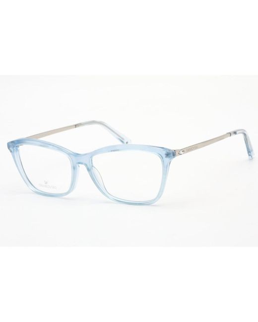 Swarovski Sk5314 Eyeglasses Light Blue / Clear Lens Lyst