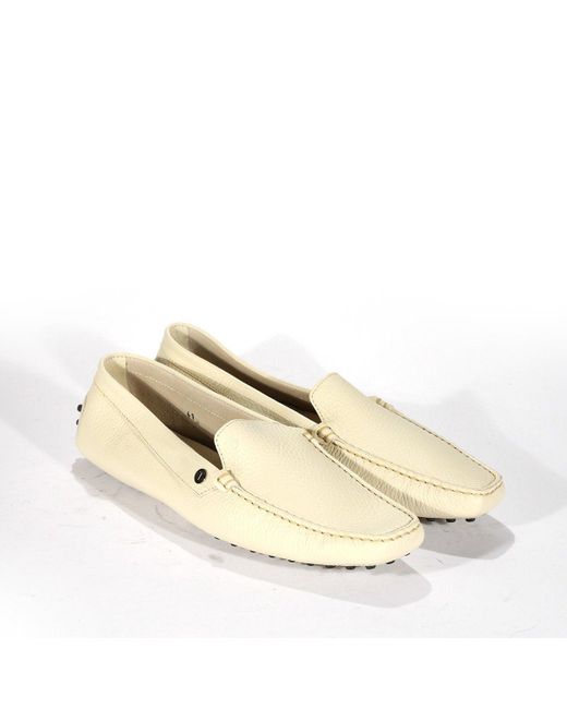 Tod's Tod Designer Shoes White Italian Calf-skin Leather Moccasins Driver  Loafers (tdm1000) in Brown for Men | Lyst