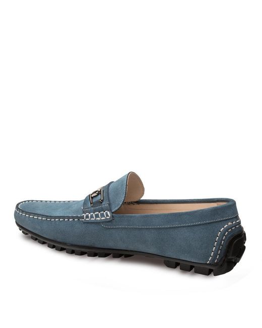 Bacco Bucci Arcuri Designer Shoes Jeans Suede Loafers 7659-46 (bb12012) in  Blue for Men | Lyst