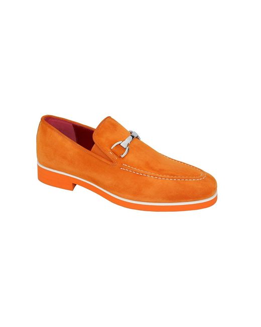 Emilio Franco Nino Ii Shoes Suede Leather Horsebit Loafers (ef3852) in  Orange for Men | Lyst