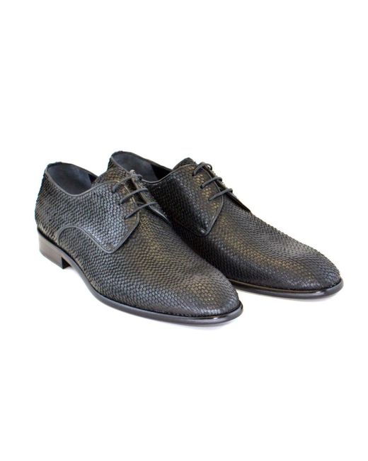 Corrente Shoes Black Python Print/ Calf-skin Leather Derby Oxfords 5596 ...