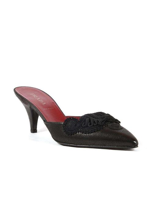 Prada Women Designer Shoes Napa Leather Mules 1r6422 (prw16) in Black | Lyst
