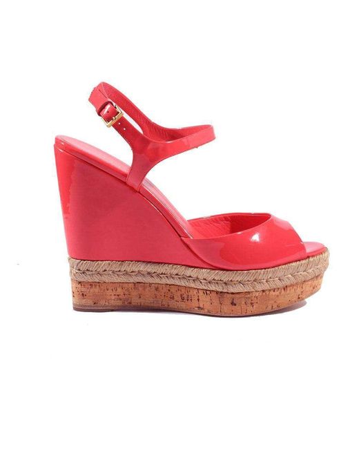 Gucci Designer Shoes Vernice Crystal Begunia Wedges (GGW2803) in Pink |  Lyst UK