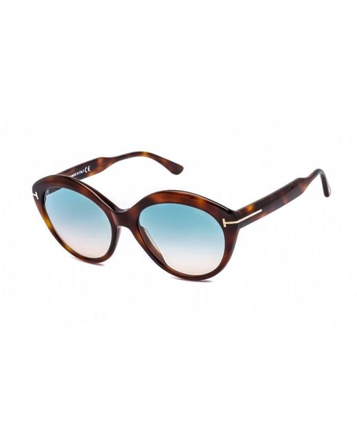 Tom Ford Maxine Gradient Turquoise Round Sunglasses in Blue | Lyst UK