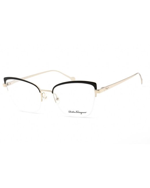 Ferragamo Sf2182 Eyeglasses Shiny Gold/black / Clear Lens | Lyst