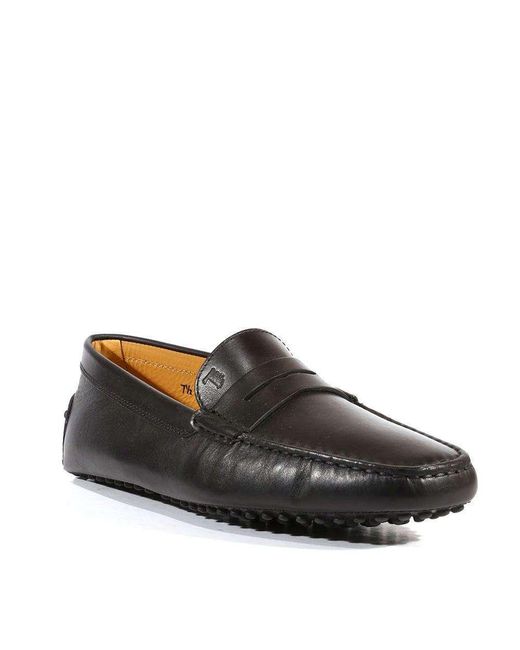 Tod's Men Designer Shoes Gommini Driving Leather Square Toe Loafers ...