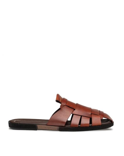 Mezlan R20668 Shoes Cognac Calf-skin Leather Backless Fisherman Sandals ...