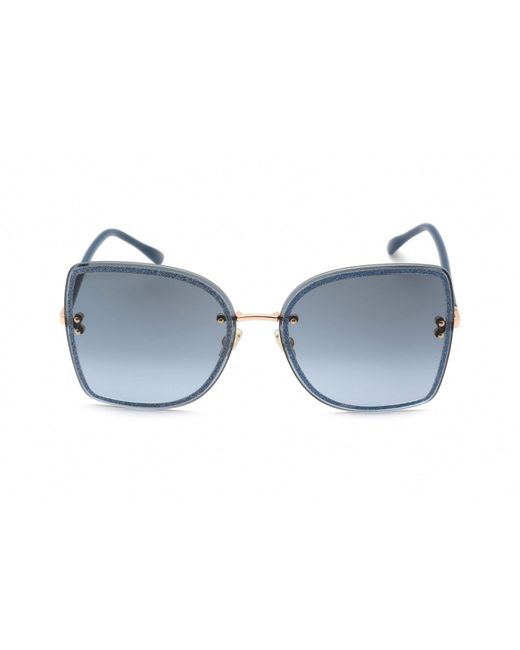 Jimmy Choo Leti/s Sunglasses Gold Blue / Grey Shaded Blu Lyst
