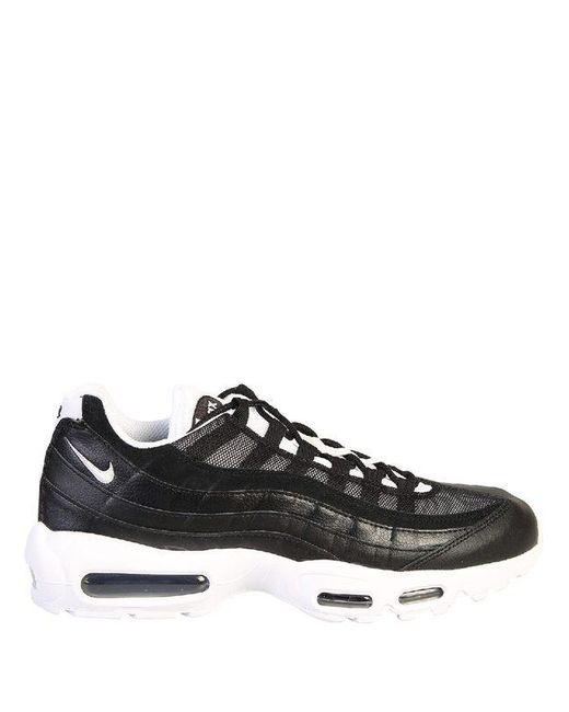 Nike Air Max 95 Essential Leather And Mesh Sneakers in Black for Men - Lyst