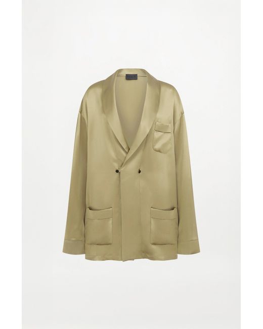 RS24-RTW-JK08M-0002-GILBERT JACKET SILK SATIN KHAKI Green Gilbert Jacket