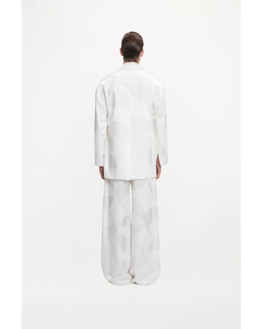 SS24-RTW-TR04M-0013-CLEMENT TROUSERS MONOGRAM JACQUARD IVORY White Clement Trousers for men