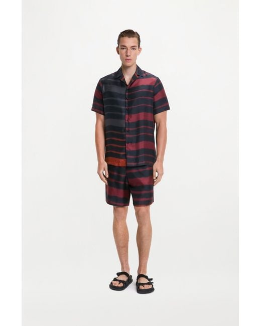 RS24-RTW-SHI02M-0023-OTTO SHIRT PRINTED SILK TWILL RAINBOW CROC Black Otto Shirt for men