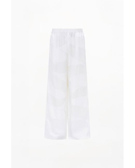 SS24-RTW-TR04M-0013-CLEMENT TROUSERS MONOGRAM JACQUARD IVORY White Clement Trousers for men