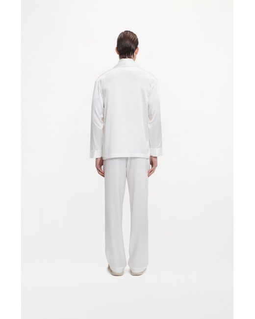 RS23-RTW-TR04M-0003-GILBERT TROUSERS SILK SATIN WHITE White Gilbert Trousers for men