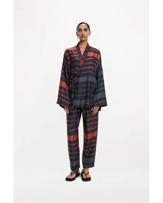 RS24-RTW-JK08M-0001 TAO JACKET PRINTED SILK TWILL RAINBOW CROC Blue Tao Jacket