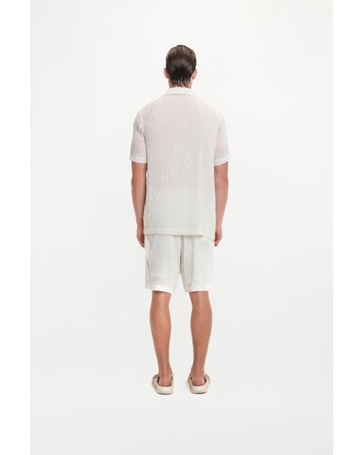 delos.land White Aurelius Shorts Silk Pintuck for men