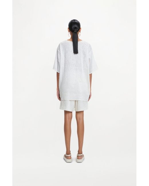 delos.land White Aurelius Shorts Silk Pintuck