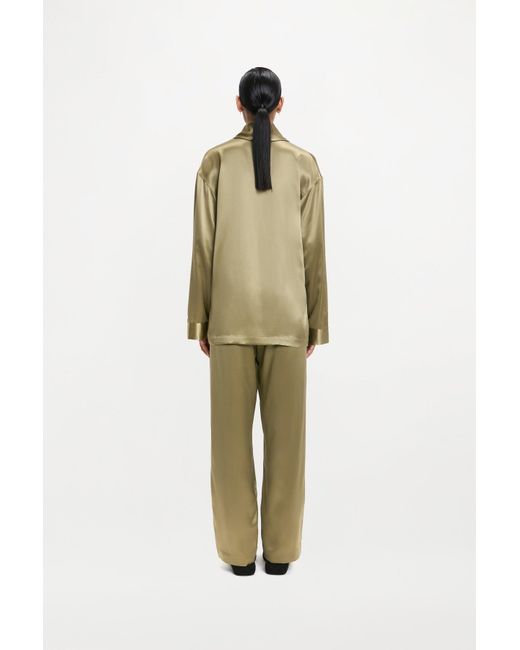 RS24-RTW-JK08M-0002-GILBERT JACKET SILK SATIN KHAKI Green Gilbert Jacket