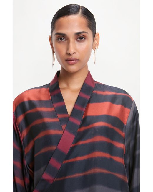 RS24-RTW-JK08M-0001 TAO JACKET PRINTED SILK TWILL RAINBOW CROC Blue Tao Jacket