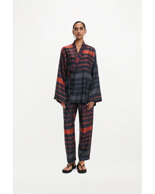RS24-RTW-JK08M-0001 TAO JACKET PRINTED SILK TWILL RAINBOW CROC Blue Tao Jacket